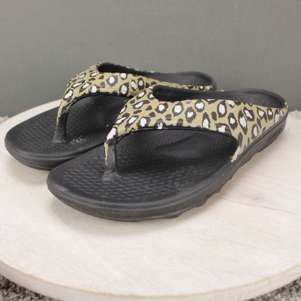 Spenco Fusion 2 Comfort Sandals Womens 11 Black Leopard Orthotic - Picture 4 of 9